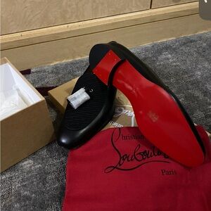 Christian Louboutin Black Loafers with Red Soles